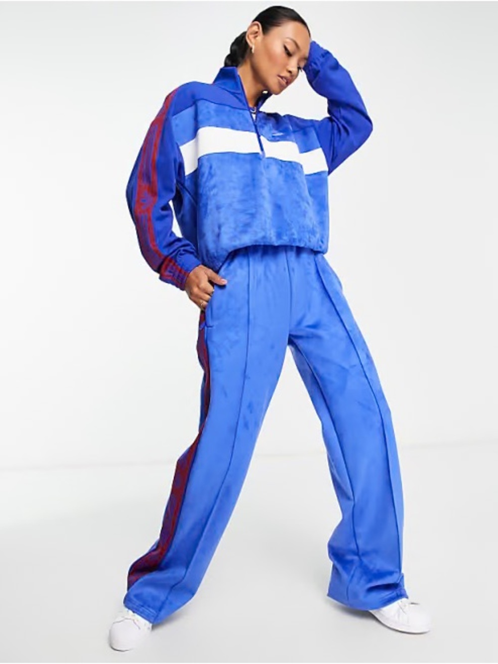 Adidas originals retro sport tape velour track set RARE vintage style women’s S